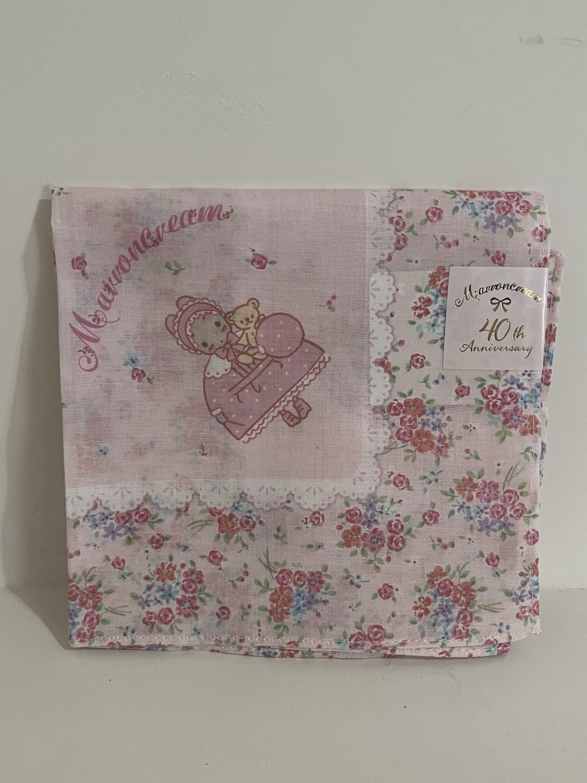 Marron Cream 40th Anniversary Handkerchief -100 % Cotton