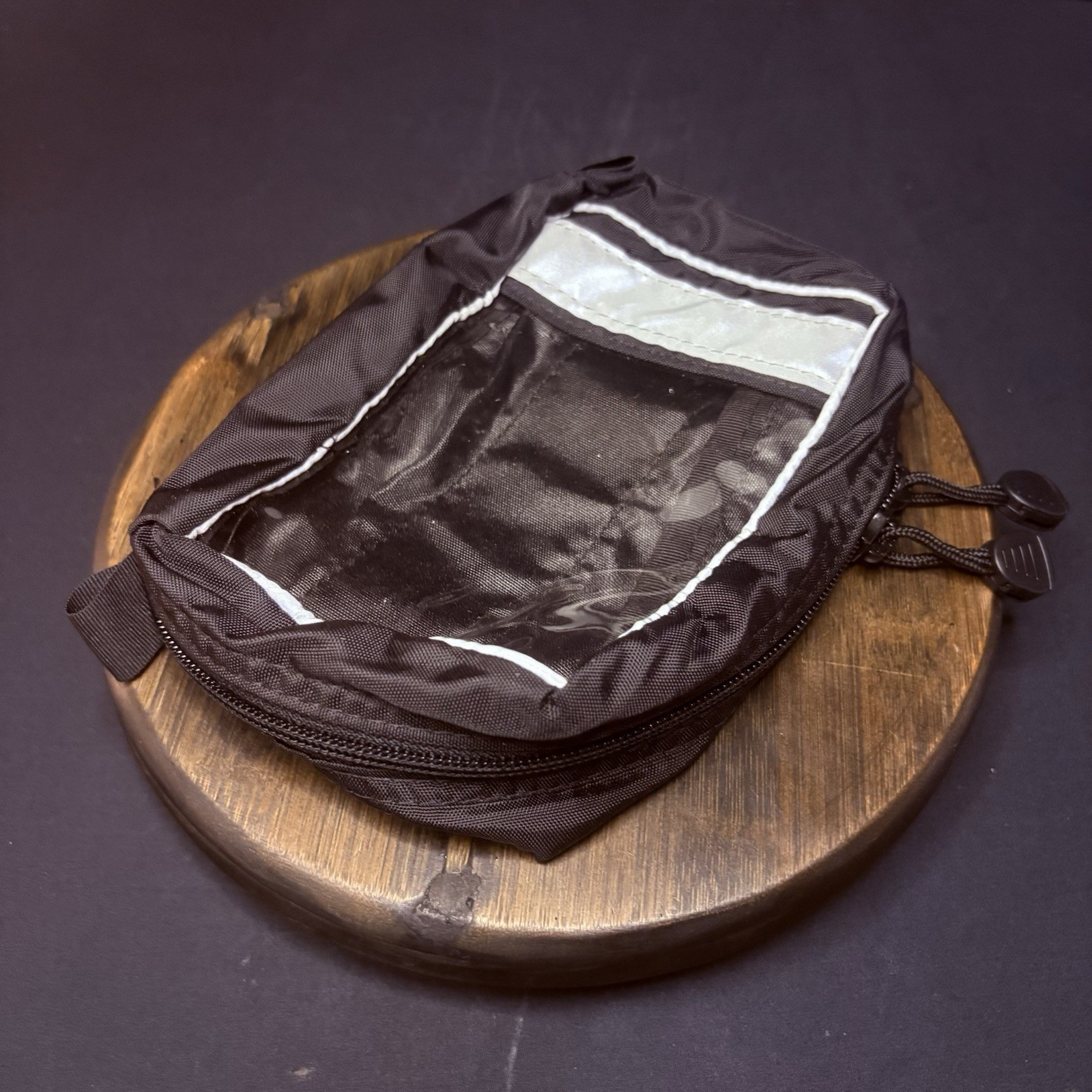 See Through Pouch 8″x 5″ Reflective Strips, Hook & Loop Attachment