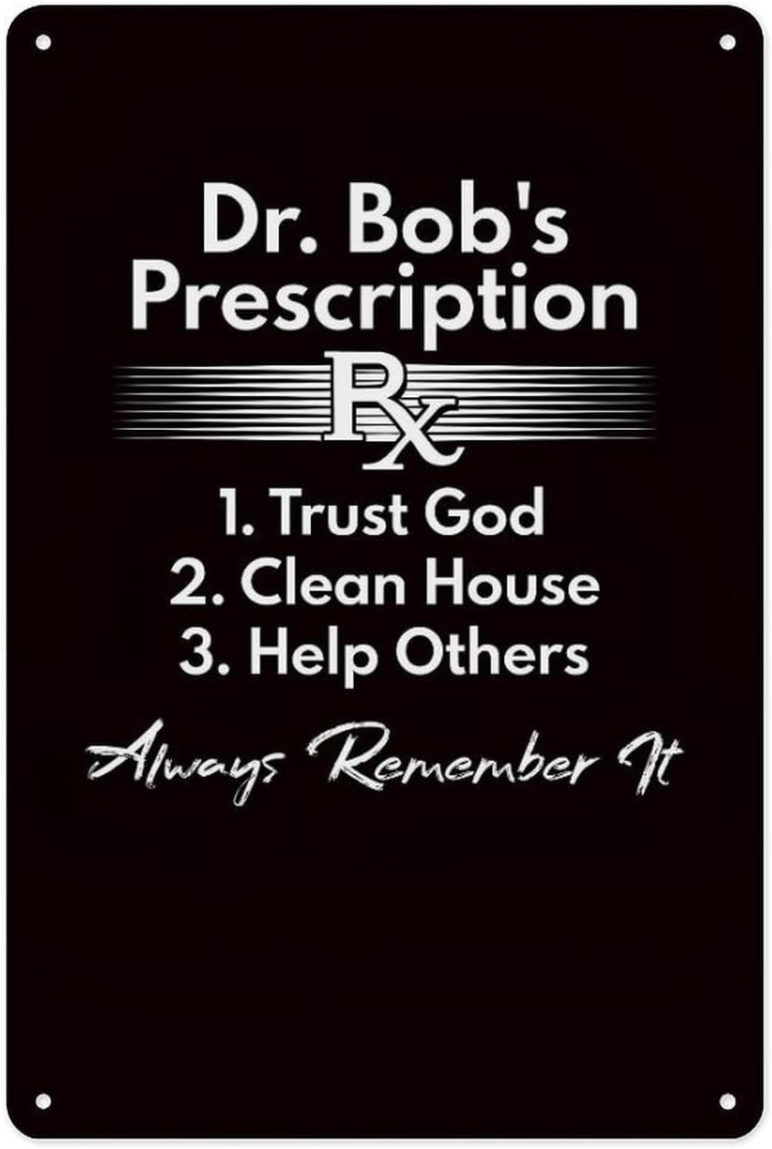 Vintage AA NA Recovery Sobriety Quote Tin Metal Signs Home Décor 8×12