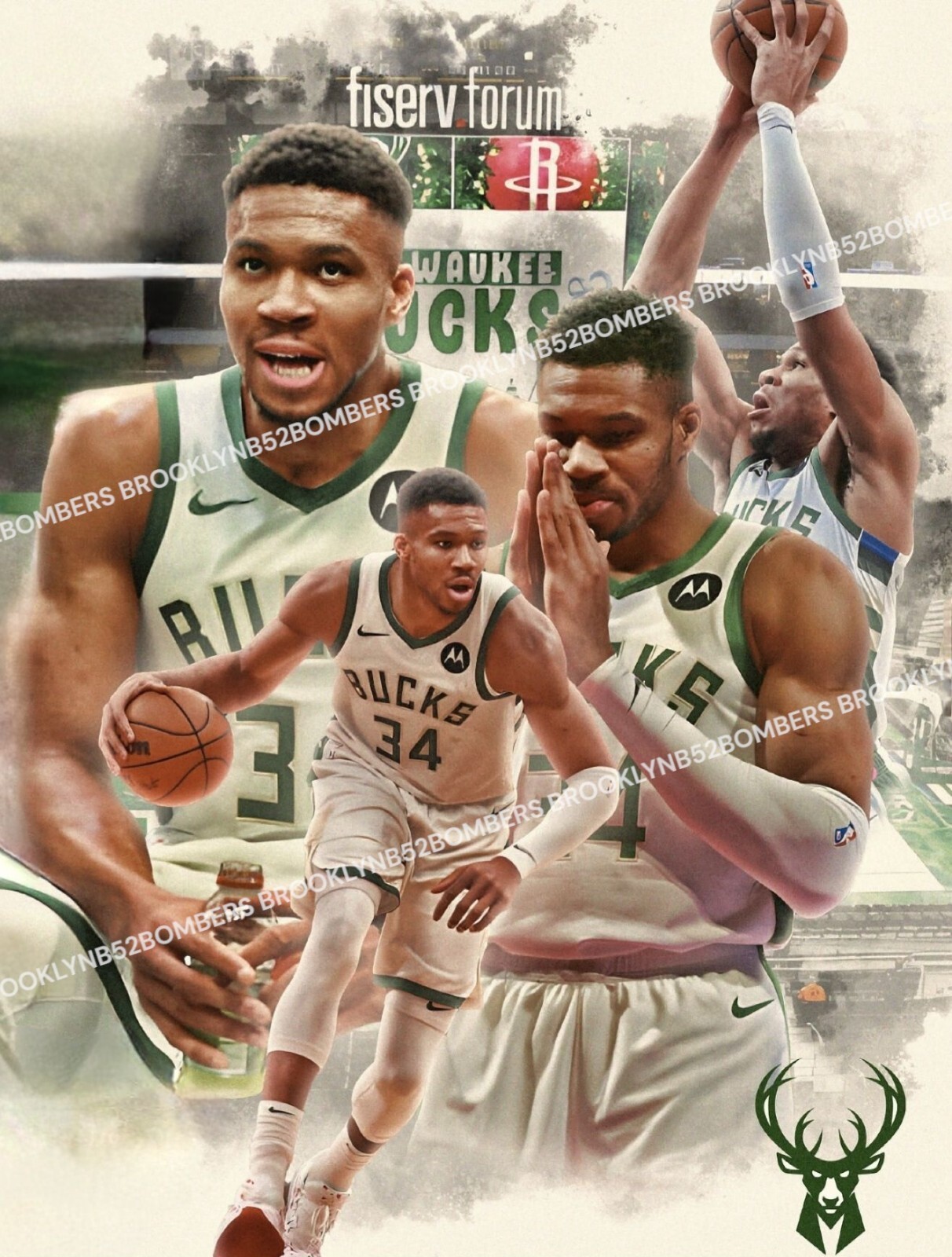 Giannis Antetokounmpo Milwaukee Bucks Custom Exclusive 8×10 Glossy Photo