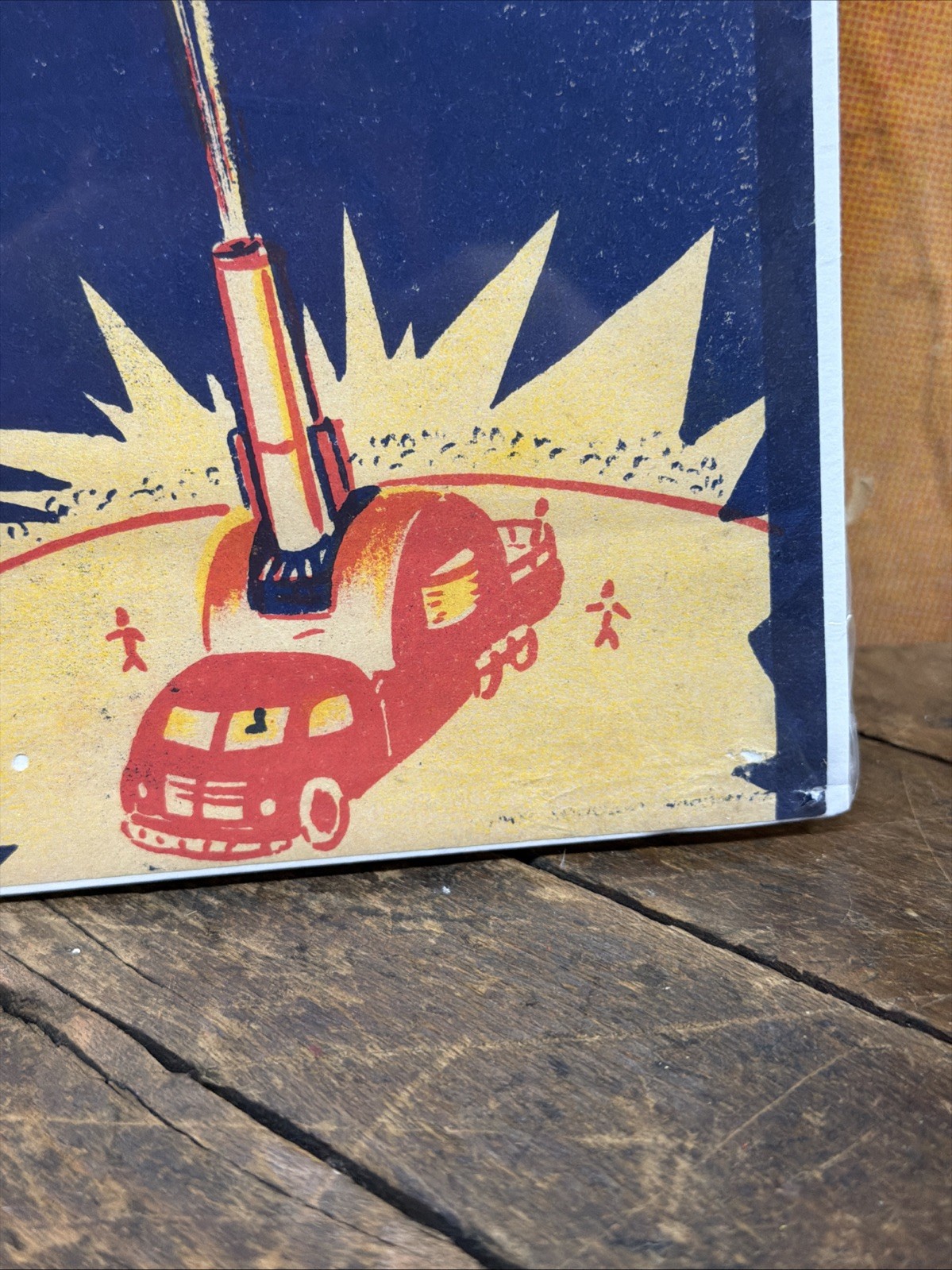 VINTAGE 1937 BORDEAUX CIRCUS MISS CURTISS THE HUMAN CANNONBALL POSTER SIGN RARE