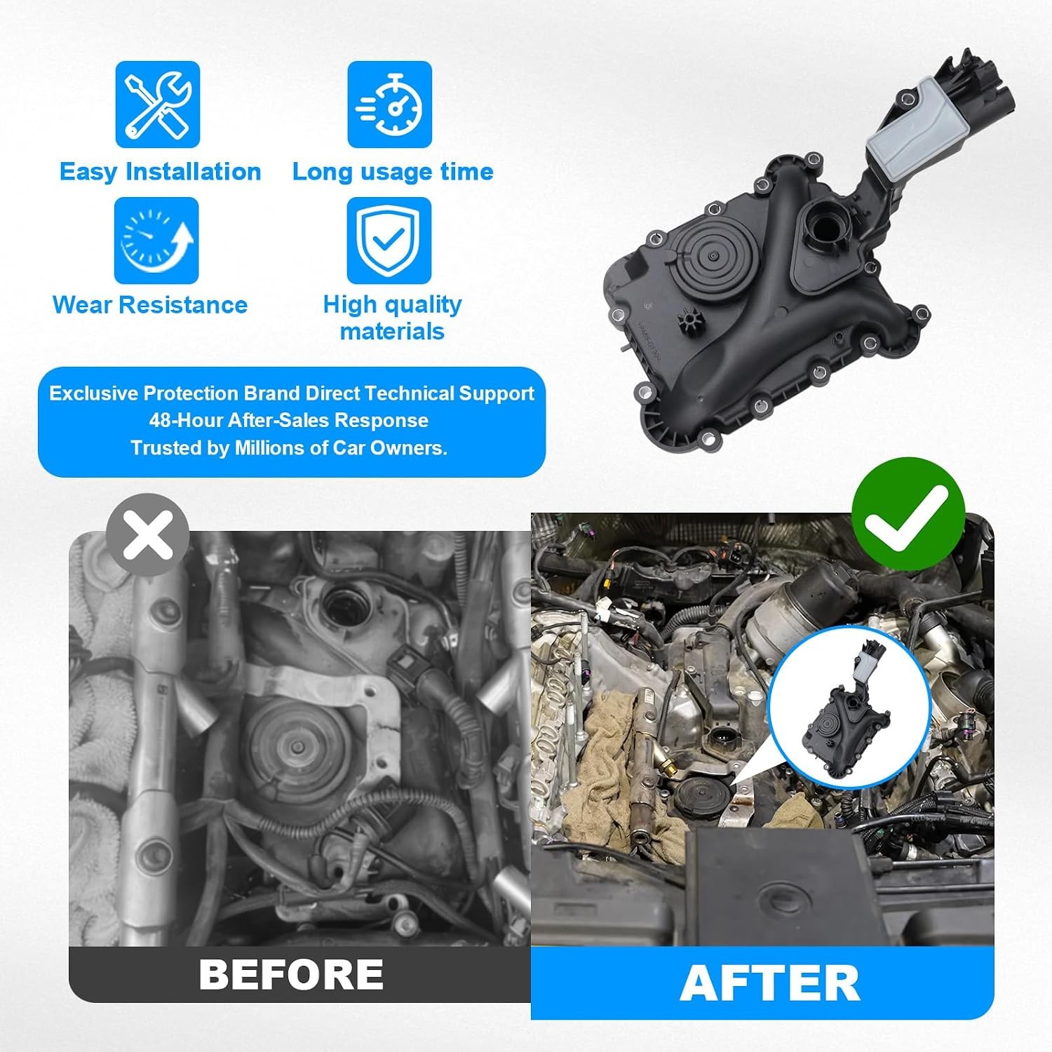 PCV Valve Vent Oil Separator Compatible with Audi Volkswagen VW | Fit for A4 A6