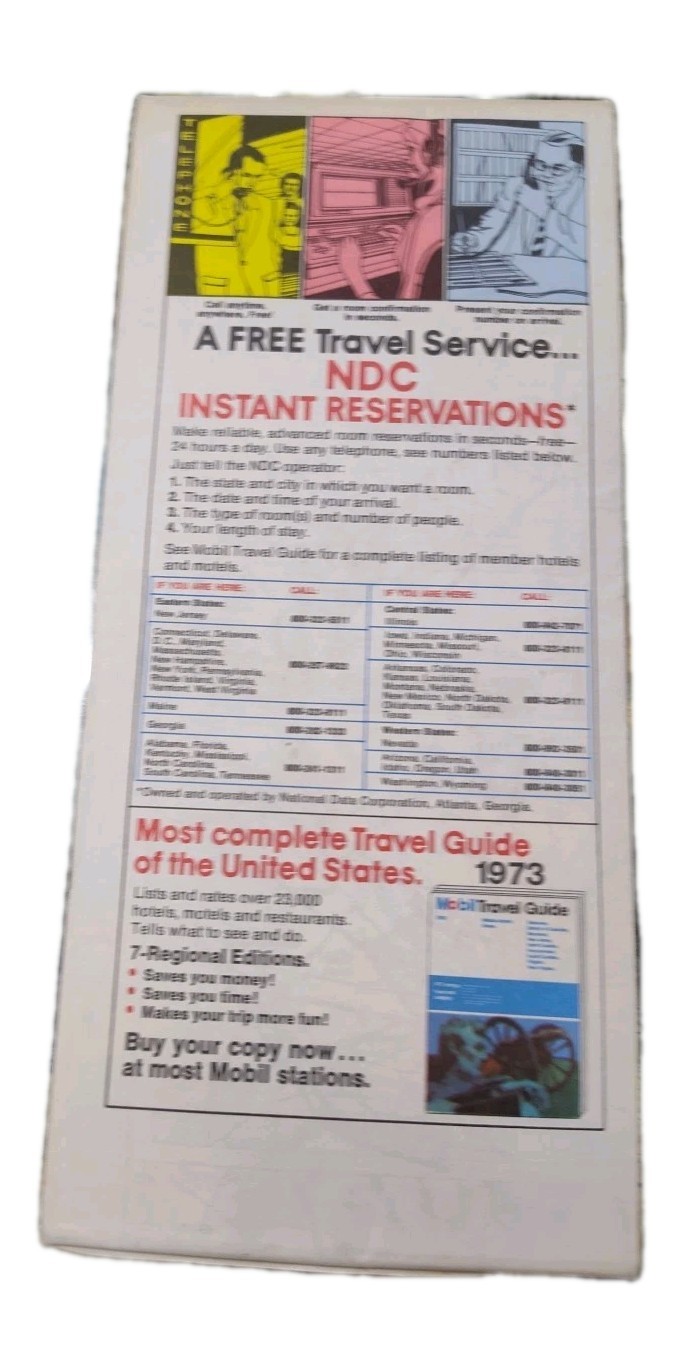 Mobil Travel Map Vintage 1973 Eastern United States Oil Gas Company Road Map