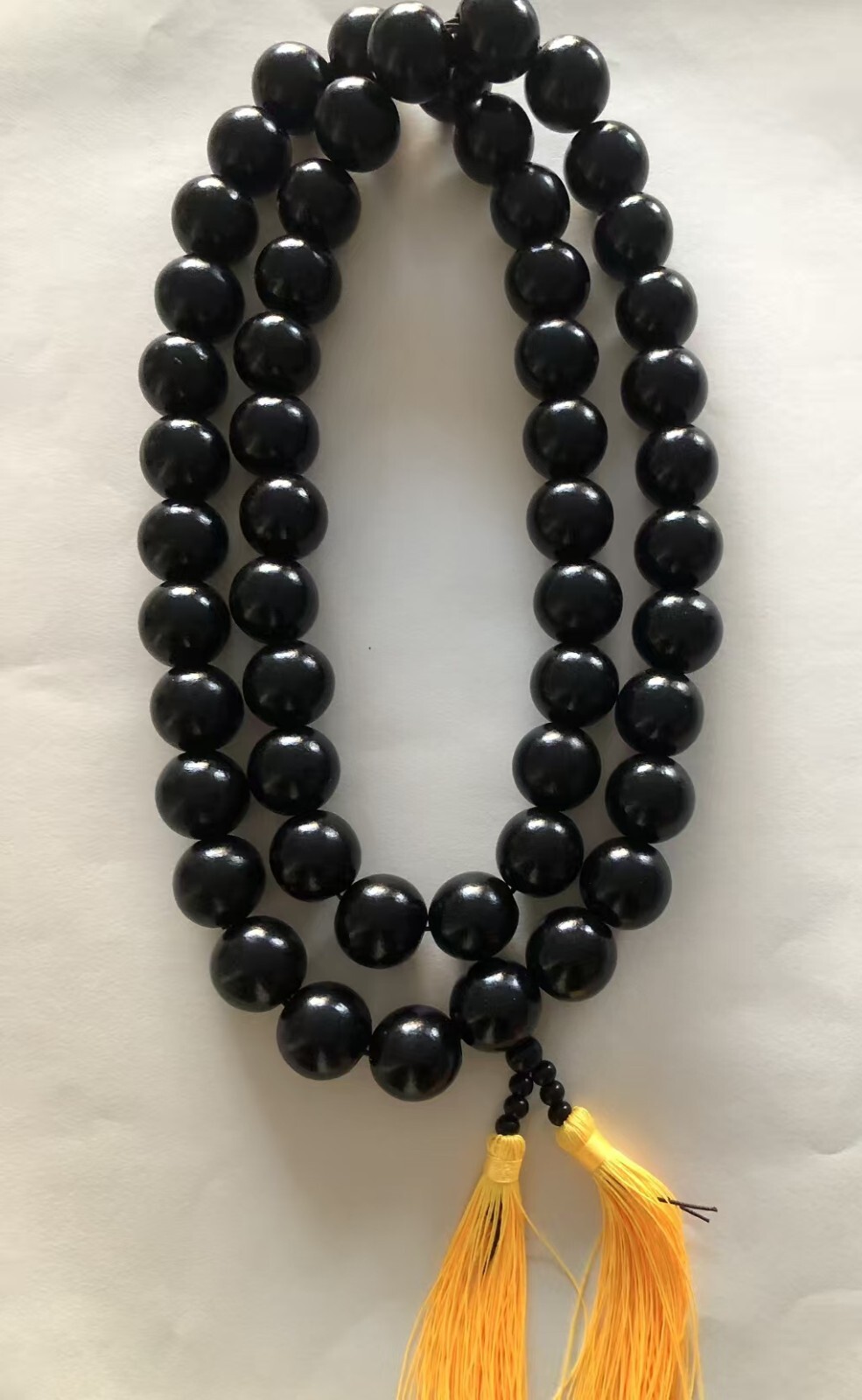 30mm 54 Shaolin Buddha Monk Prayer Mala Black Beads Necklace Kung Fu Suit Rosary