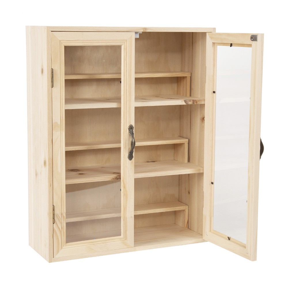 Wooden Display Case Figure Doll Display Shelf Blind Box Storage Cabinet US STOCK