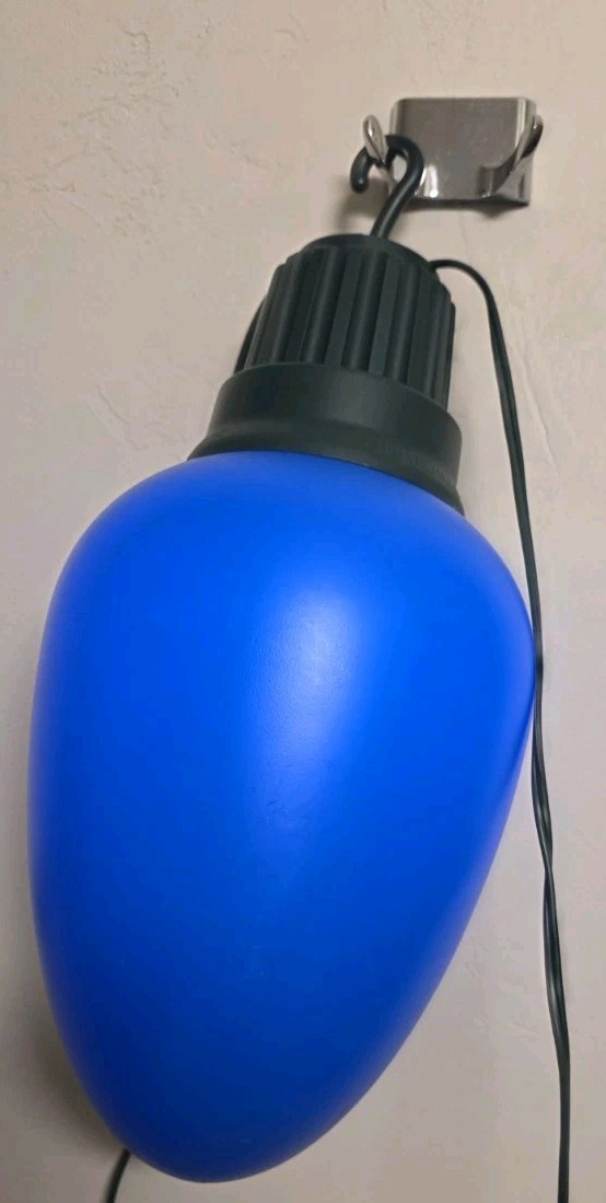 Big Blow Mold Blue Christmas Bulb Jumbo Light WORKS Excellent Pre-owned Cond.