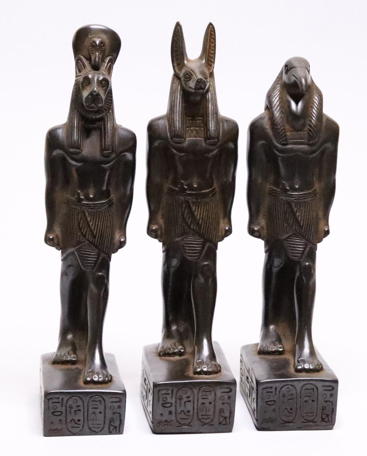 3 Egyptian Goddesses Statues Anubis Sekhmet Thoth Ancient Egypt Antiques Stone