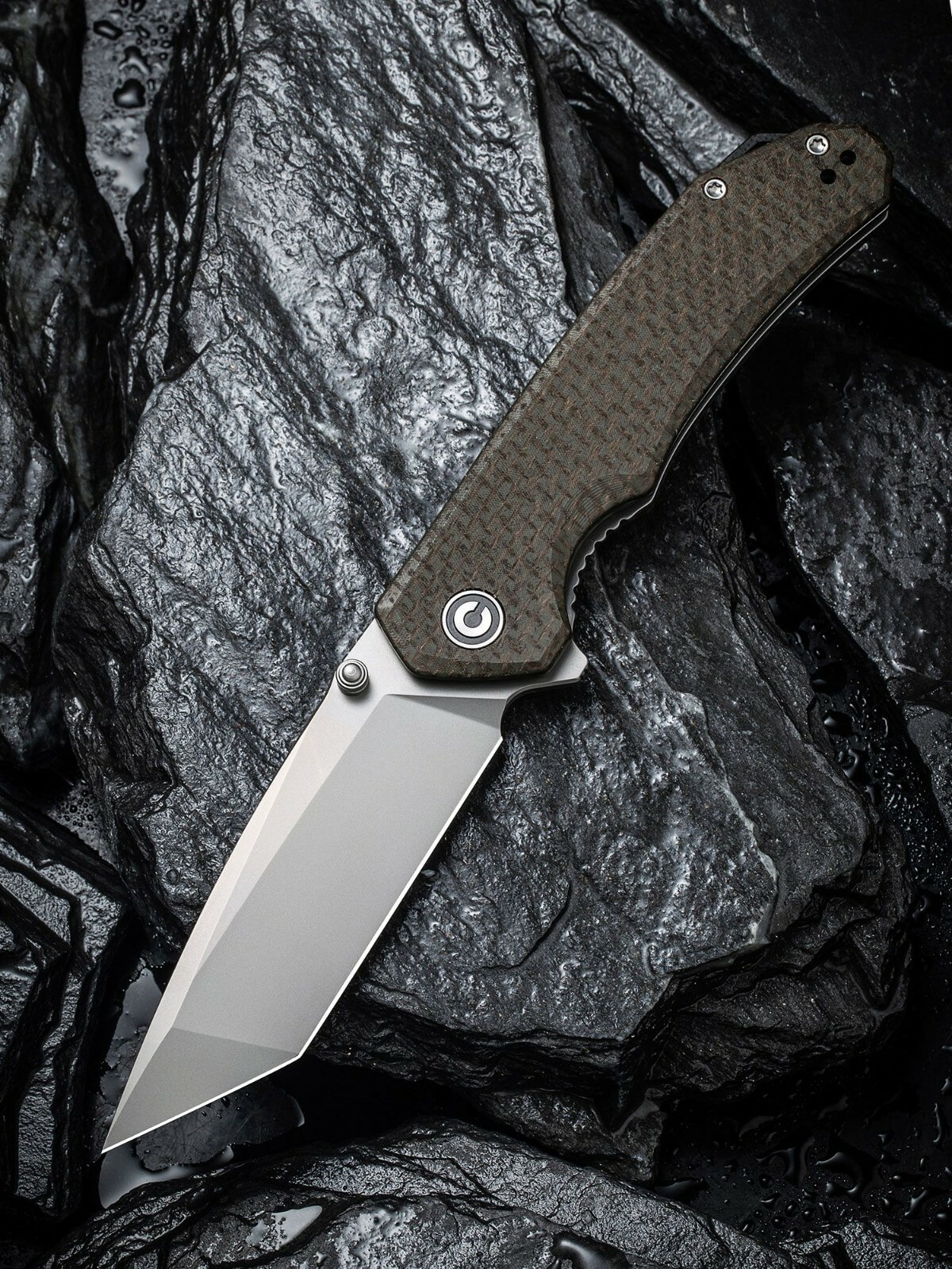 Civivi Brazen Linerlock Folding Knife 3.46″ D2 Steel Blade Green Micarta Handle
