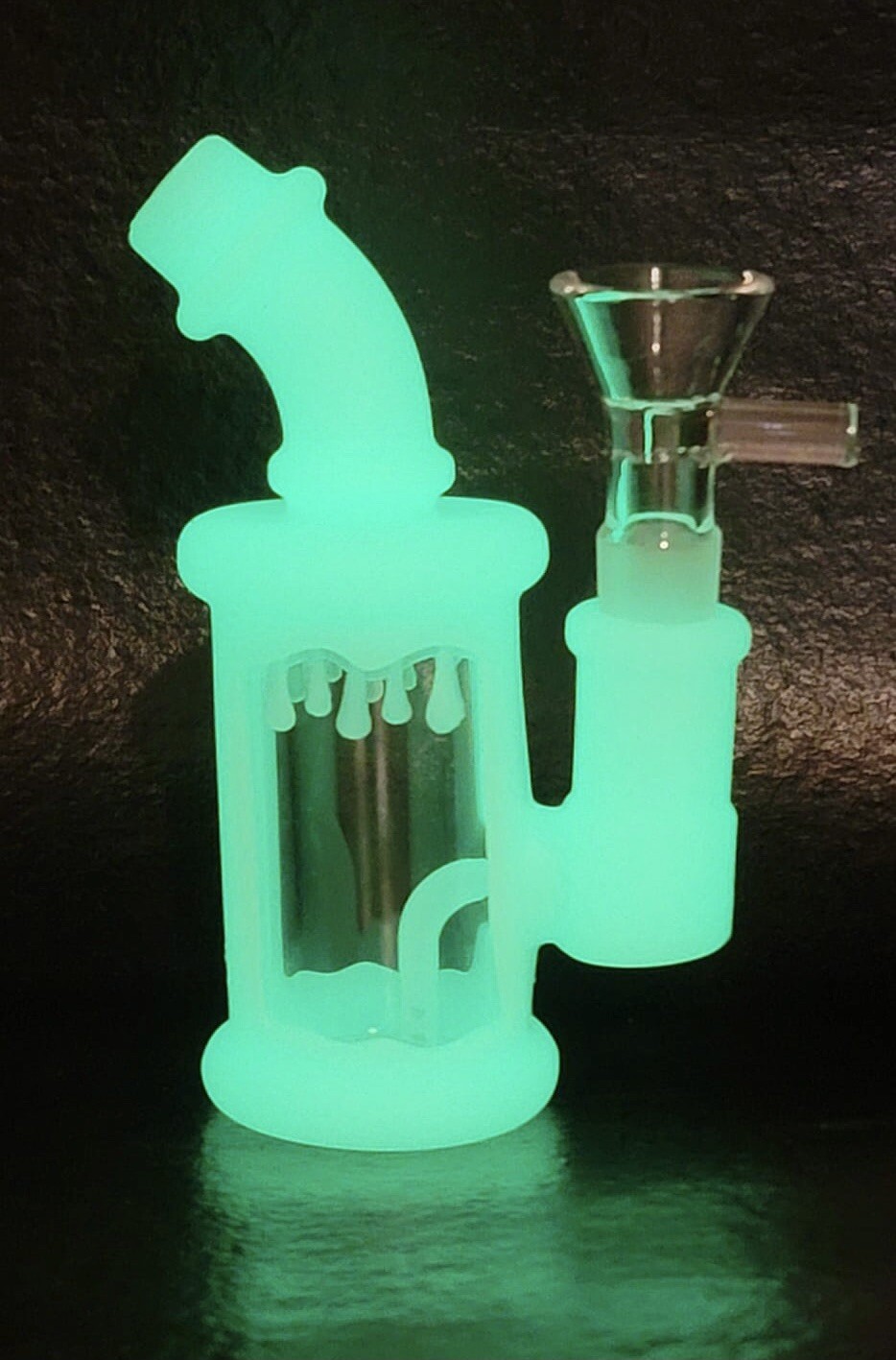 5 Inch MINI GLOW IN THE DARK Unbreakable Silicone Bong Detachable Water Pipe
