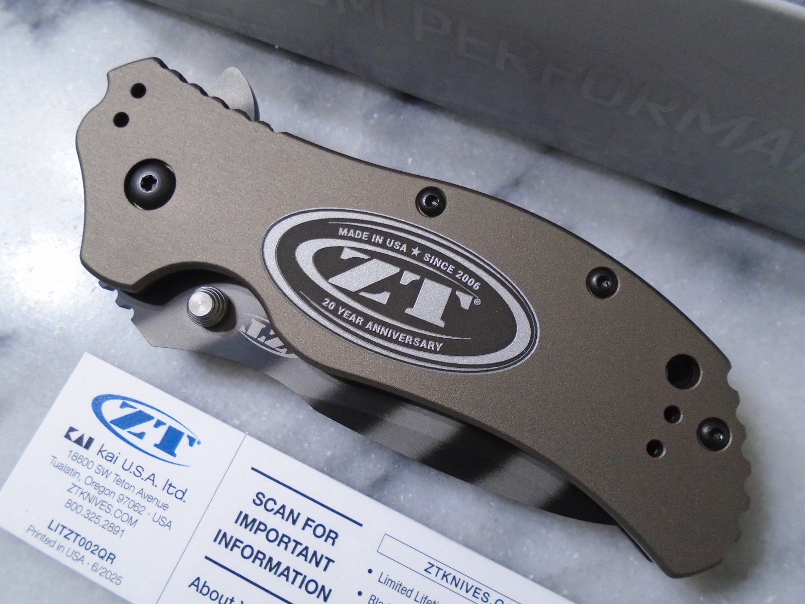 Zero Tolerance Assisted Pocket Knife 20th Anniversary ZT0350FDETS20 Magnacut FDE