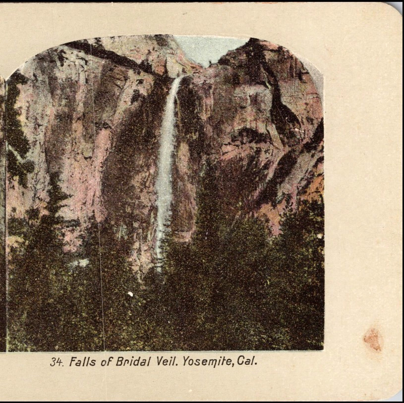 Falls of Bridal Veil, Yosemite, California–Stereoview #LC70
