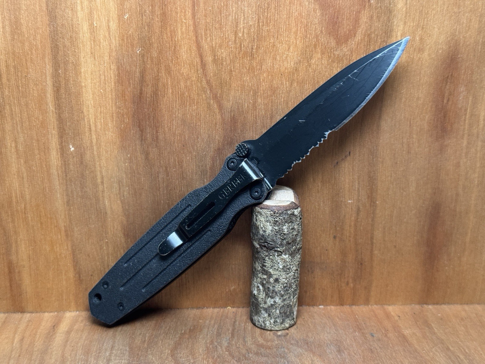 Gerber Applegate Fairbairn Mini Covert All Black Combo Edge Blade EXCELLENT!