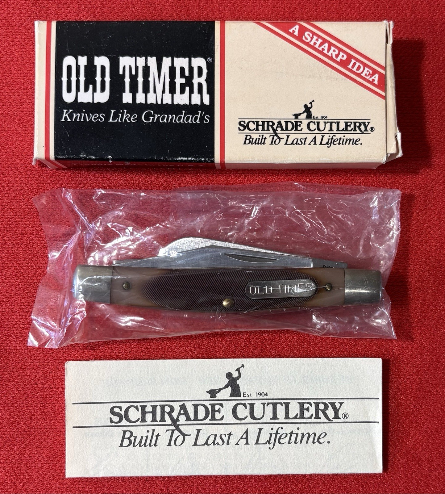 Schrade Old Timer 340T Middleman 3 Blade Pocket Knife USA NEW IN BOX!