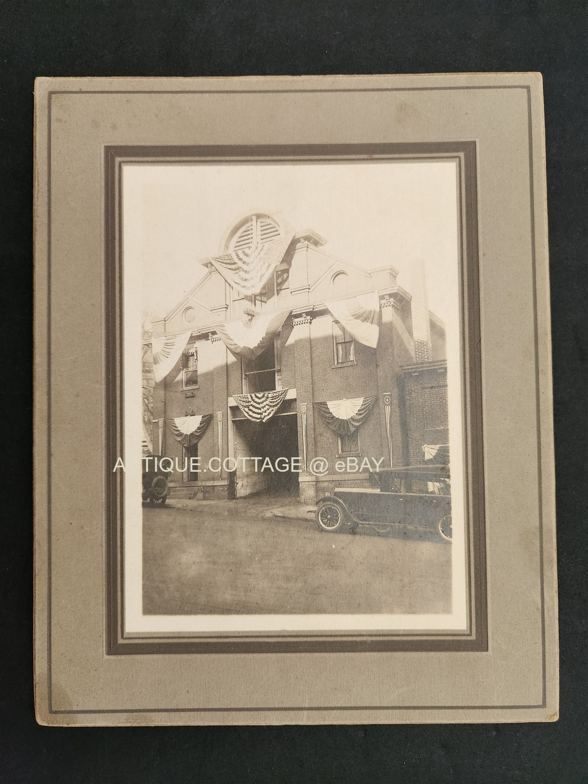 1922 antique PHOTO waltham ma BRIGG CITY BARN patriotic NEW ENGLAND TELEPHONE Co