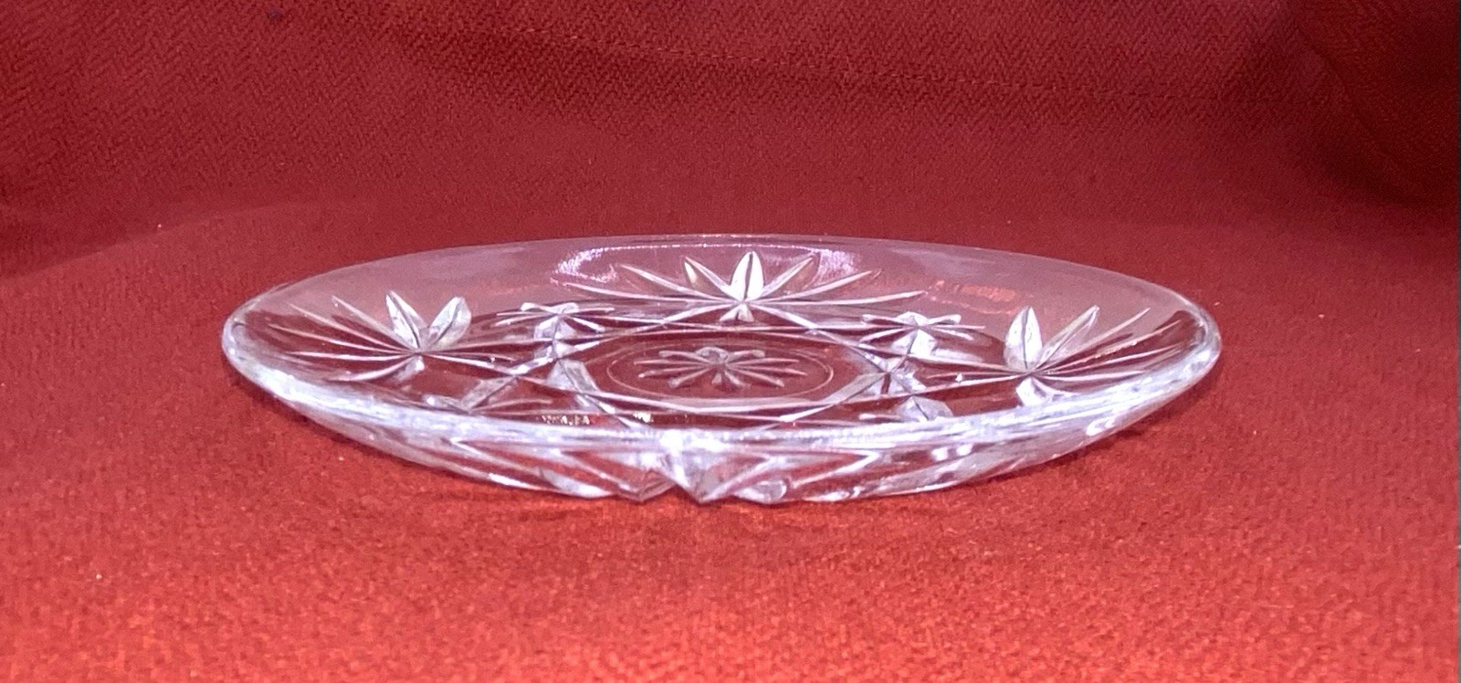 Vintage Anchor Hocking Clear Glass Small Plate Star of David 4.25″ in Diameter