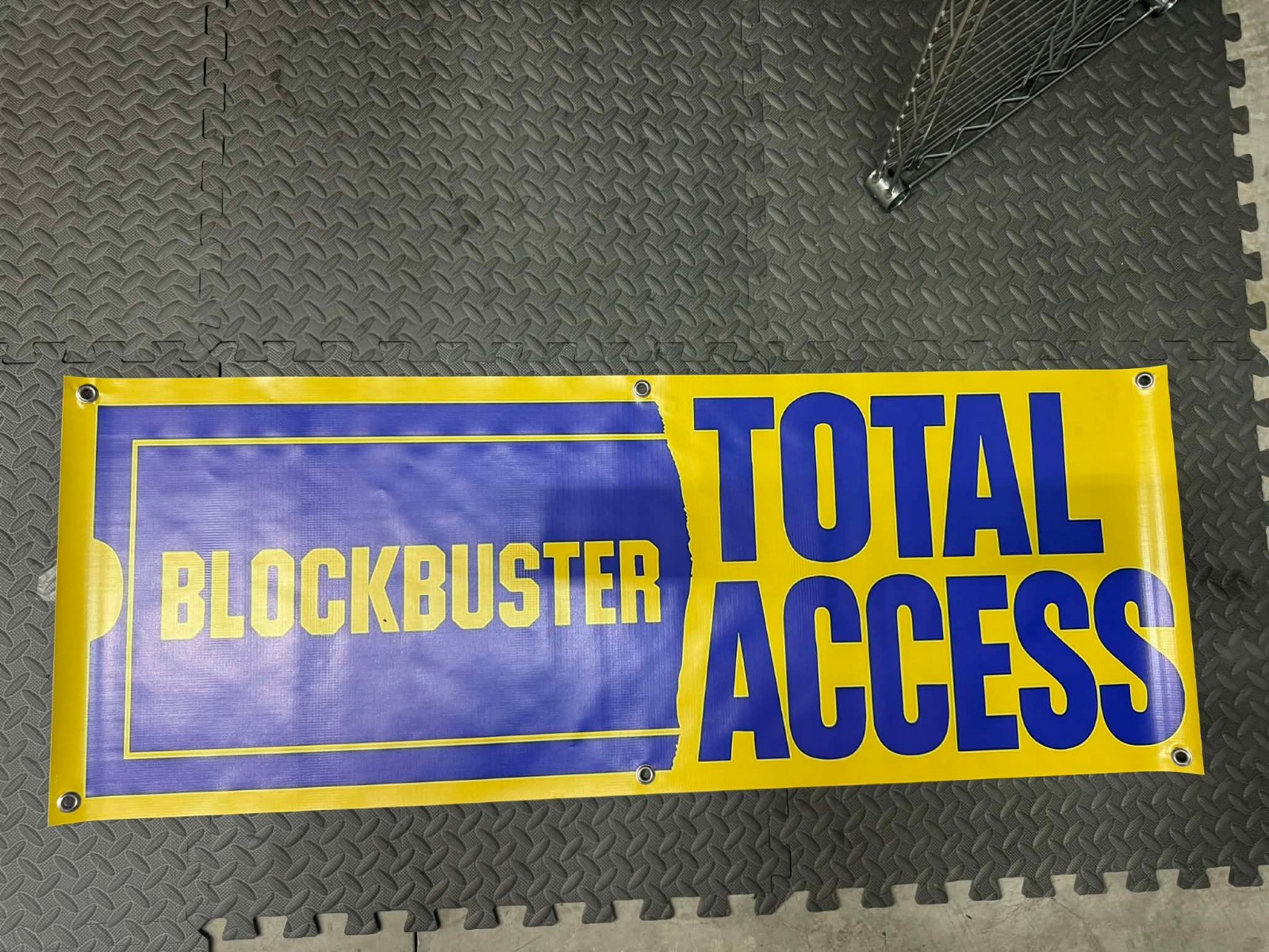 Blockbuster Video Banner 4 FEET – Retro Vinyl Sign Movie Retail Store Wall Decor