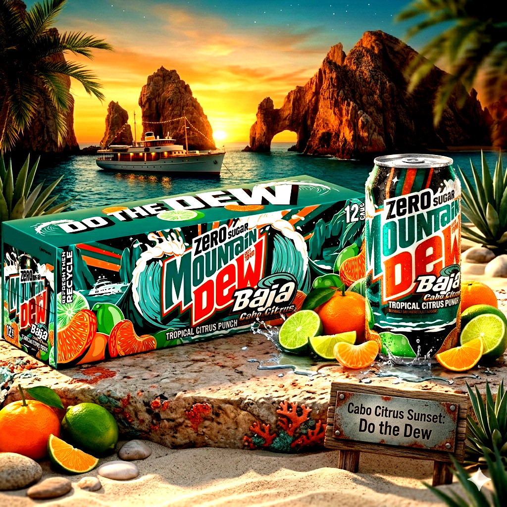 Mountain Dew Zero Sugar Baja Blast Cabo Citrus 36 Cans 12oz | Bulk Pack | Fast S