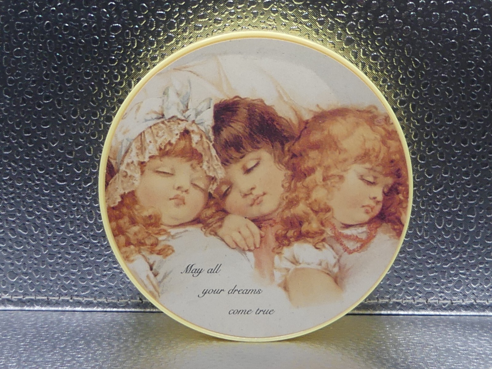 Vintage Old Print Factory Girls Saying Artwork Plastic Container VTG Michigan 3