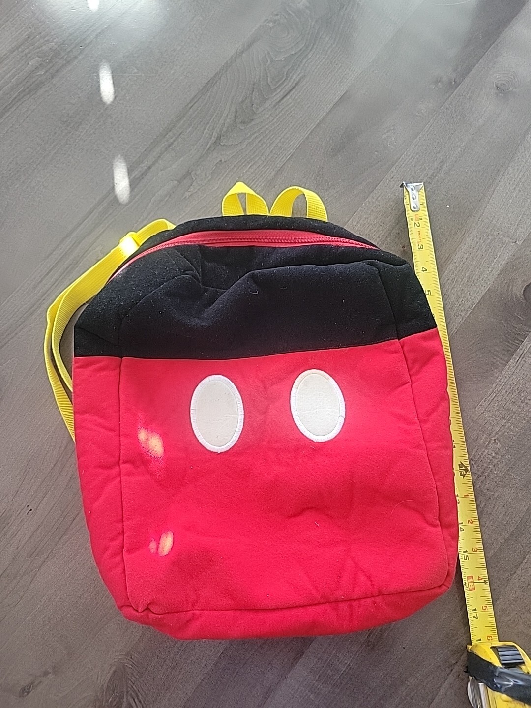 Disney Mickey Mouse 16″ Large School Backpack. Red & Black W/ Yellow Straps.