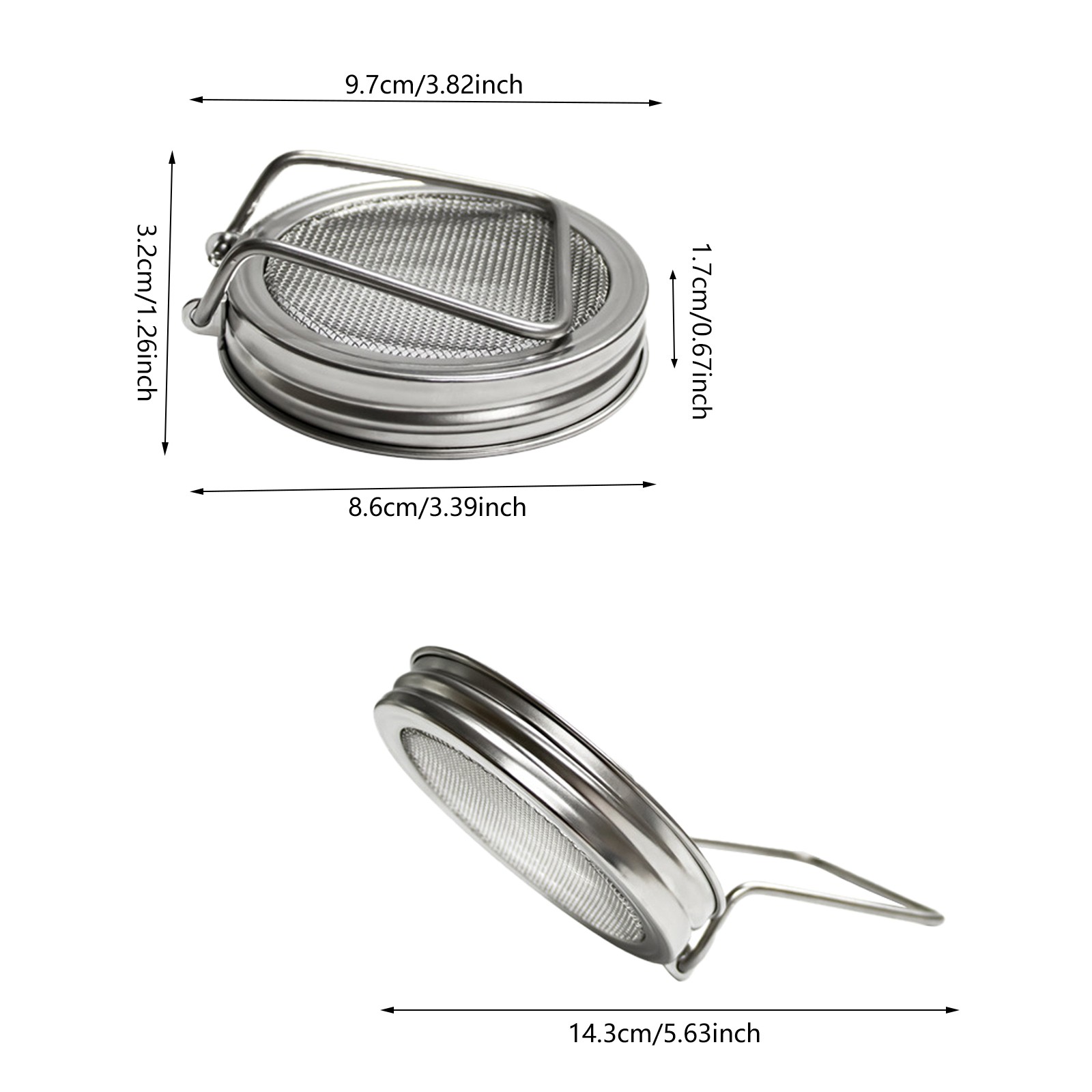 2 Pcs Stainless Steel Sprouting Lids for 3.39-Inch Mason Jars