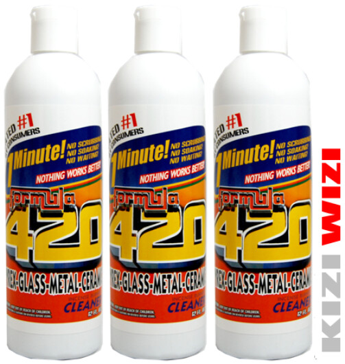Formula 420 Cleaner 3 pack 12 oz Each Pipe Pyrex Metal Glass 1 Minute FAST SHIP