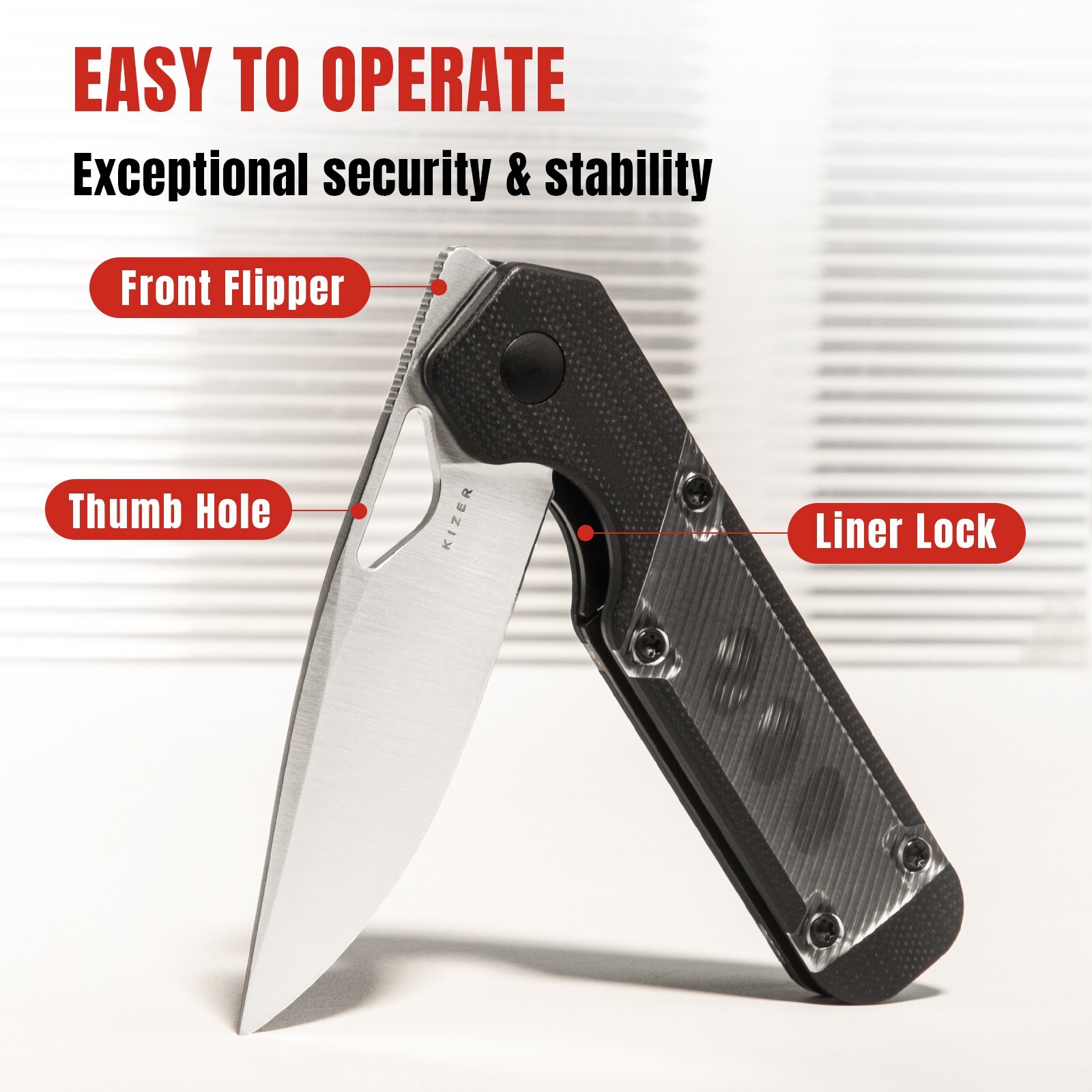 Kizer Mini Militaw Pocket Knife,2.82″ Nitro V Steel Blade Folding Knife V3634SA3