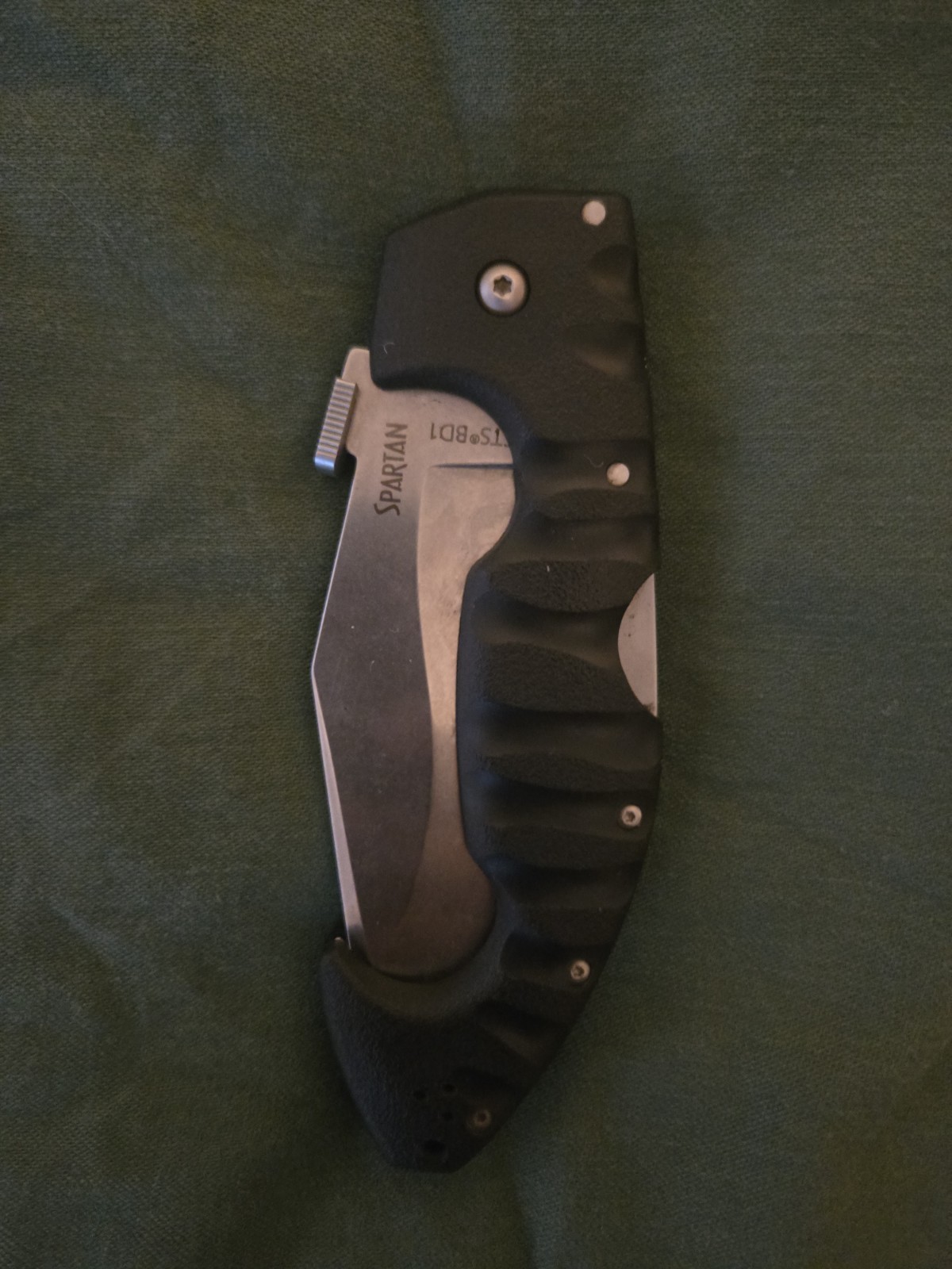 Spartan CTS BD1 Cold Steel Handles Plain Edge, Black Griv-Ex