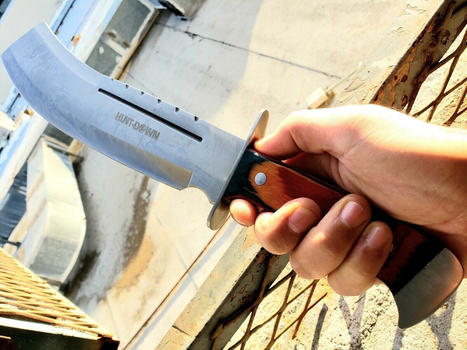 19″ Full Tang Thick Blade MACHETE KNIFE w/ SHEATH Fixed Blade Wood Handle 3CR13