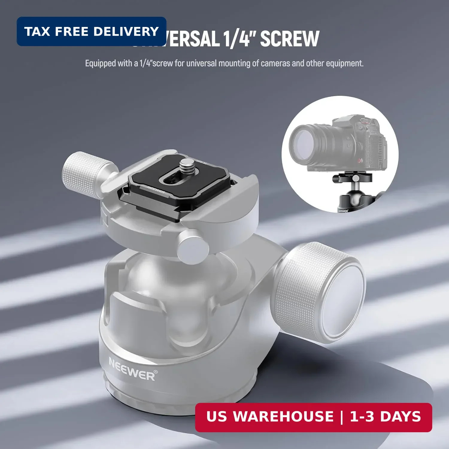2 Pack Quick Release Plate Kit, 38mm QR Camera Mounting Adapter | Compatible wit