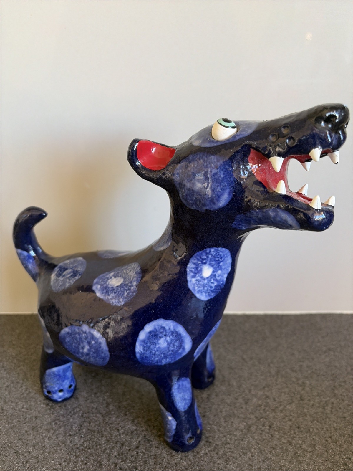 Large Elodie Barker blue spotted Dog 25cm RARE