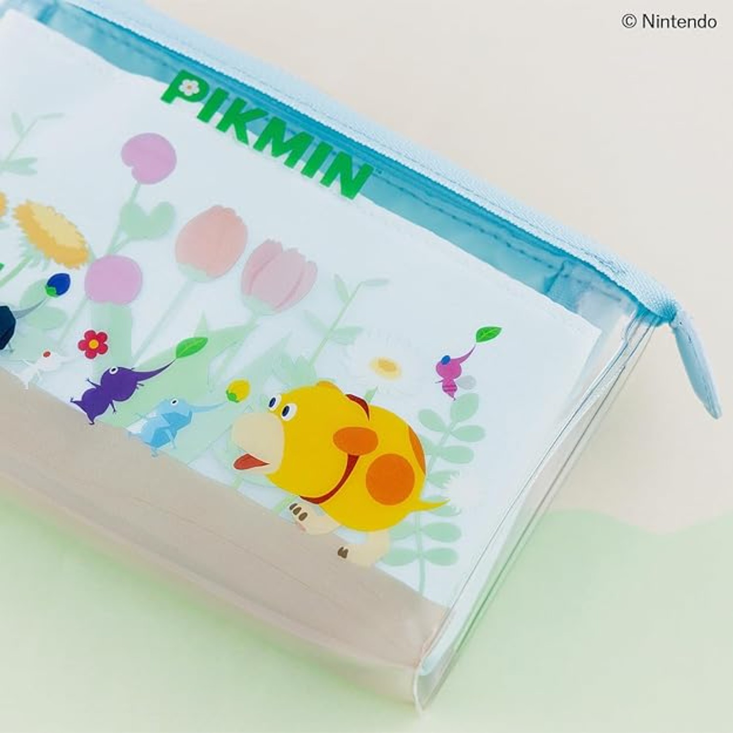 Pikmin Clear Pouch Pen Case Mitte light blue Character Red Blue Yellow Pikmin