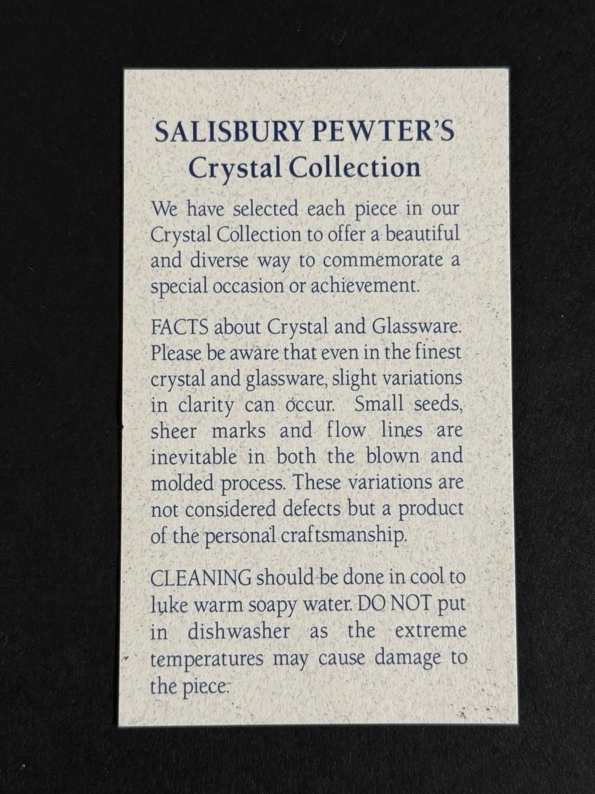 Vintage Salisbury Pewter Crystal Collection U.S. Customs Service Glass Ruler