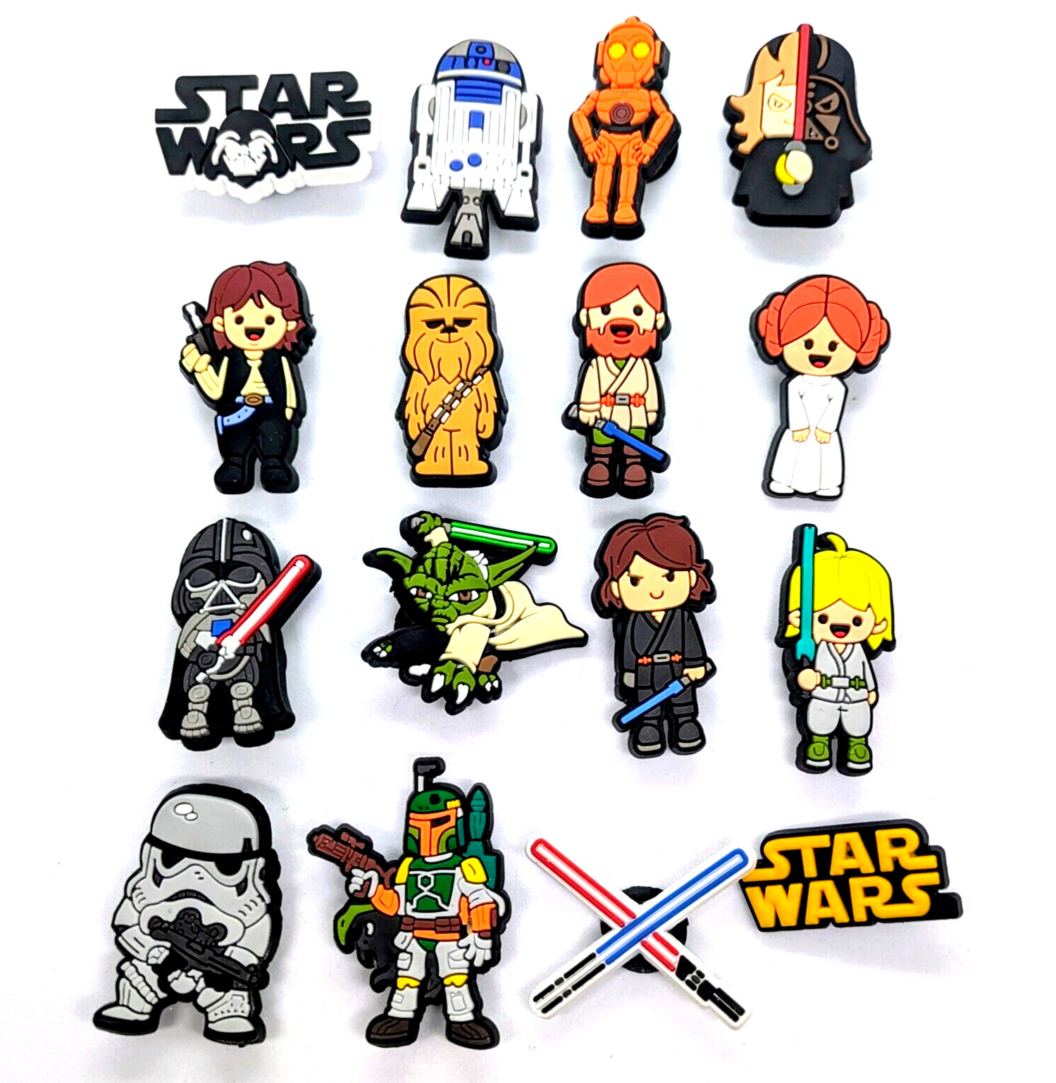 STAR WARS SHOE CHARMS (16pcs) Sci-Fi Movies Gift Set Lot