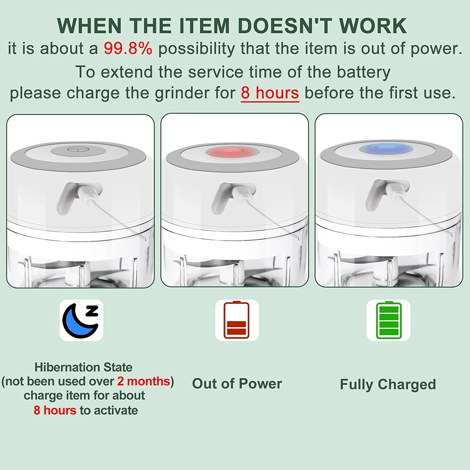 Electric-Herb-Grinder-Large-3.4oz-USB Rechargeable, 3.5” Powerful Grinder for D