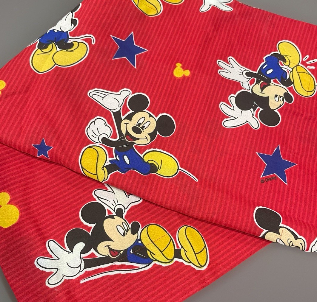 Vintage Disney Mickey Mouse Twin Sheets Set Fitted Flat Pillow Sham Alarm Zzzz
