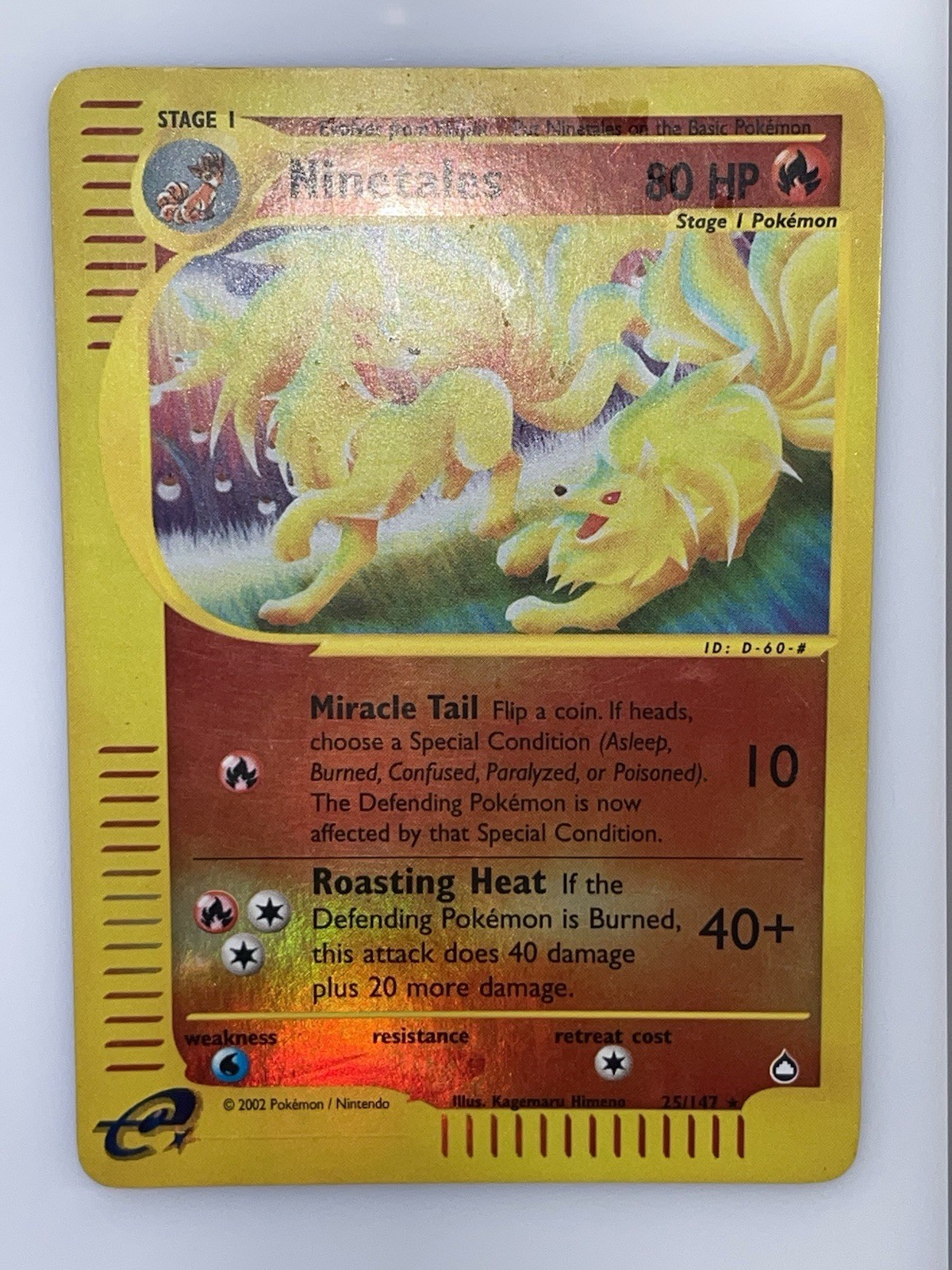 Ninetales 25/147 Aquapolis Reverse Holo Rare Moderately Played WOTC 2002