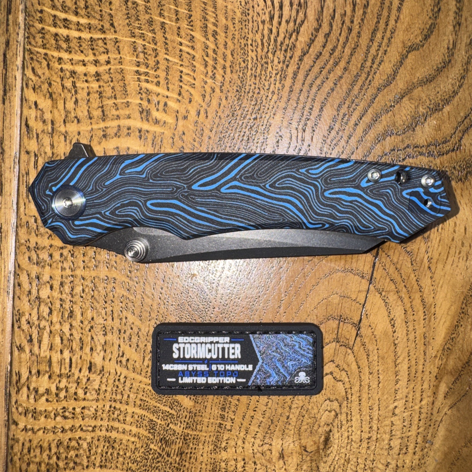 EDCGRIPPER Storm Cutter Abyss Topo # 169 Of 200. Back Flip Thumb Stud G10 Handle