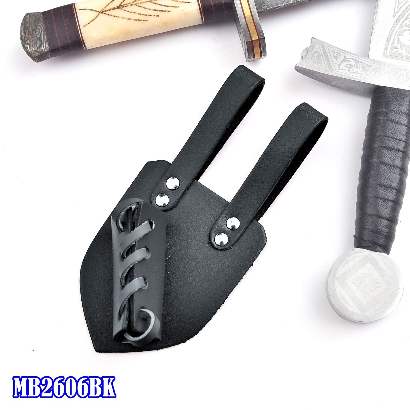 Medieval Functional Genuine Bovine Leather Sword Dagger Belt Frog Multi Tool