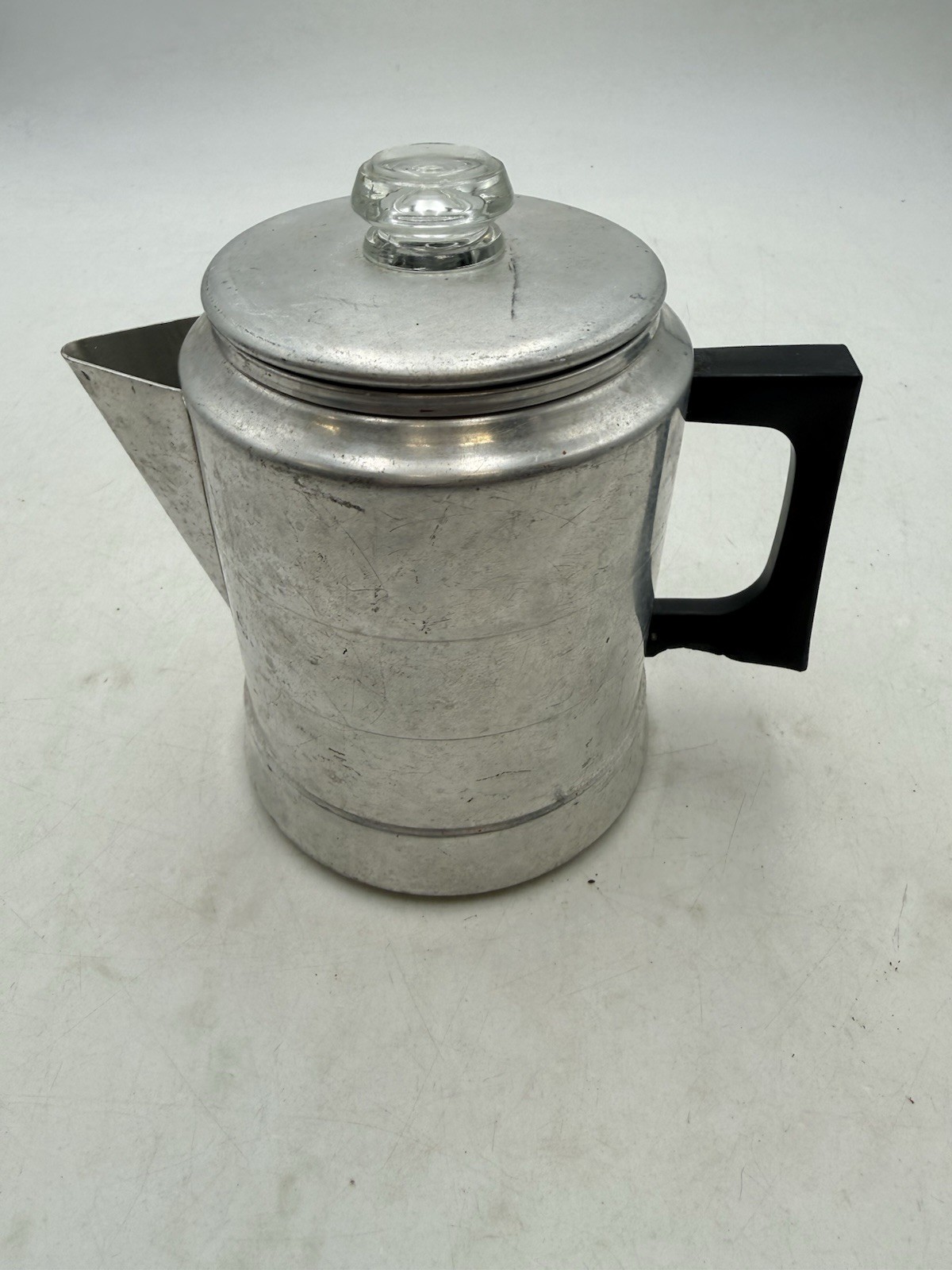 Vtg COMET STOVETOP ALUMINUM 7 CUP CAMPING COFFEE POT PERCOLATOR Glass Bulb VGC