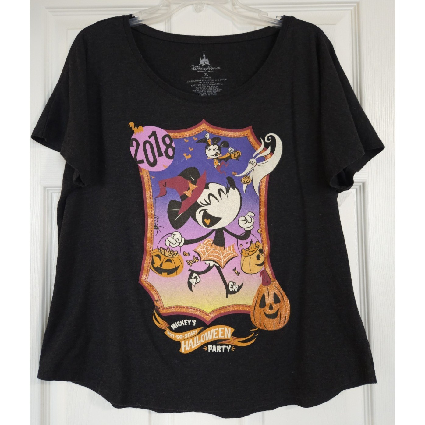 2018 Disney Parks Mickey’s Not So Scary Halloween Party T-Shirt Black Womens XL