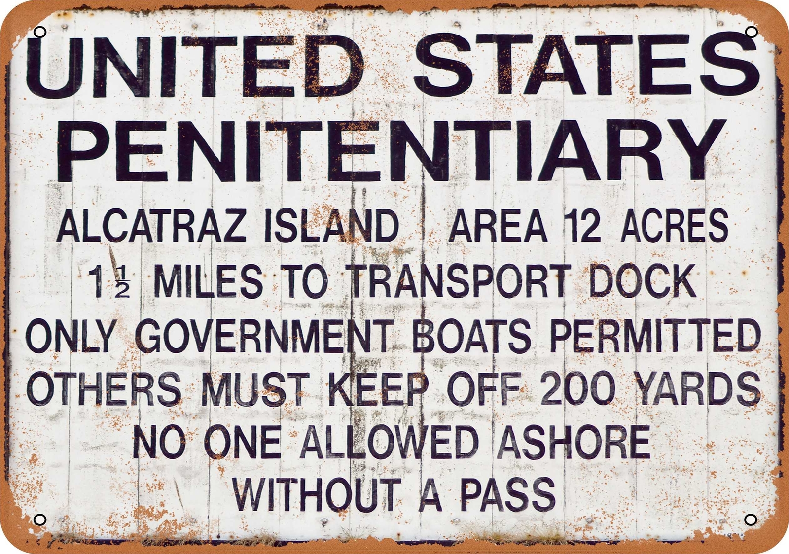 METAL SIGN – Alcatraz Prison – Vintage Look Reproduction