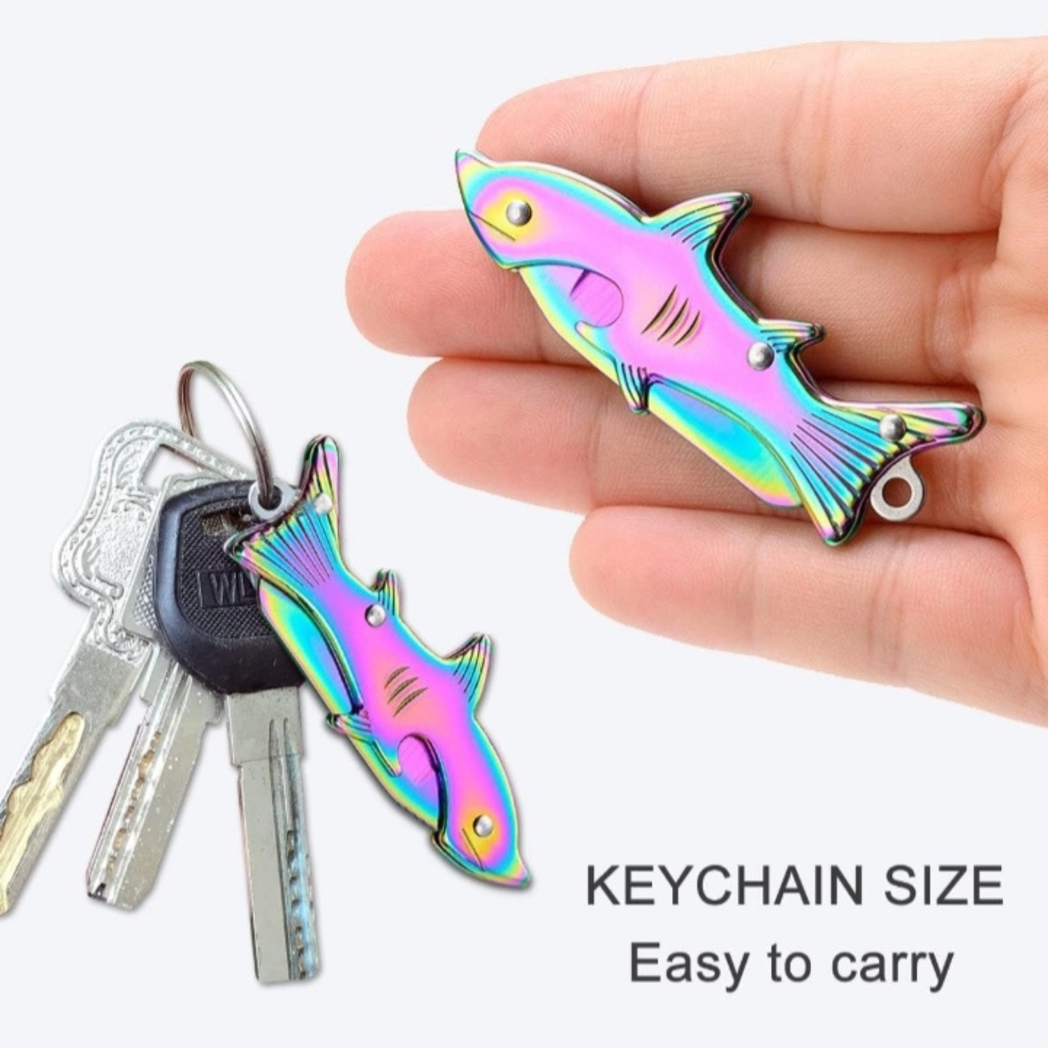 Keychain Pocket Knife Bottle Opener Multifunctional Outdoor Fishing Camping Gift