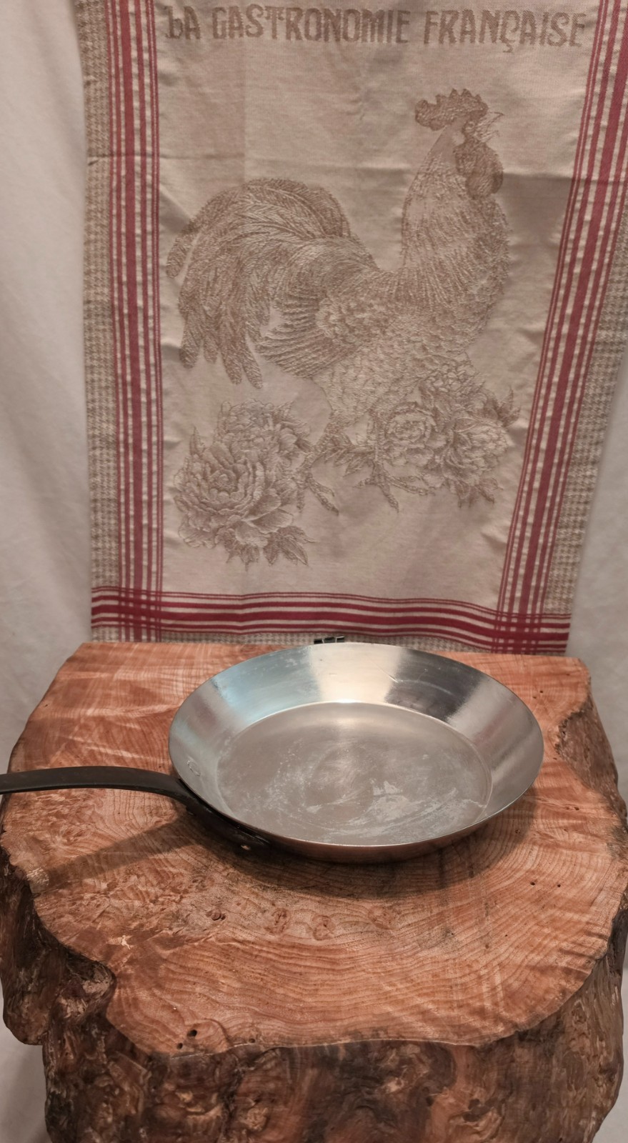 Antique French Copper Fry Pan 28cm-11 inch diameter with Fresh Tin Lining 3lbs
