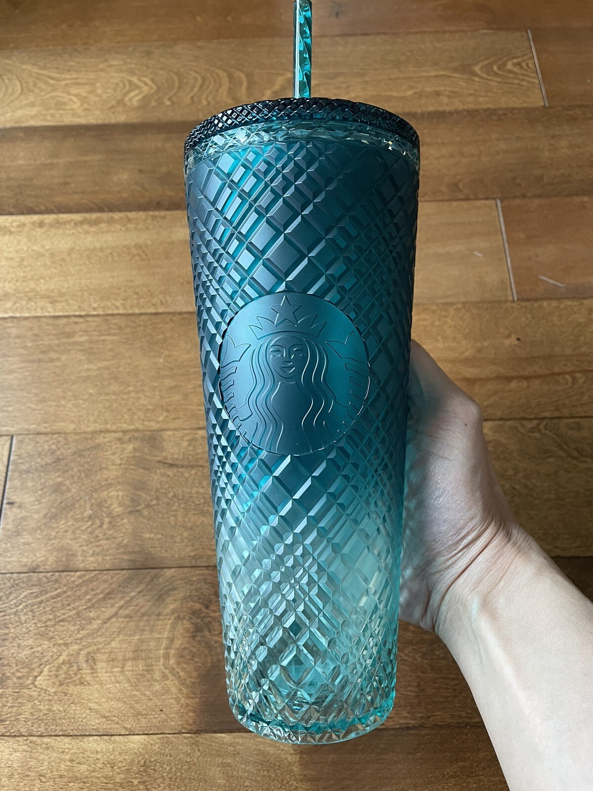 ❤️ Starbucks Subzero Teal Jade Green Gradient Ombre Jeweled Venti Tumbler Cup