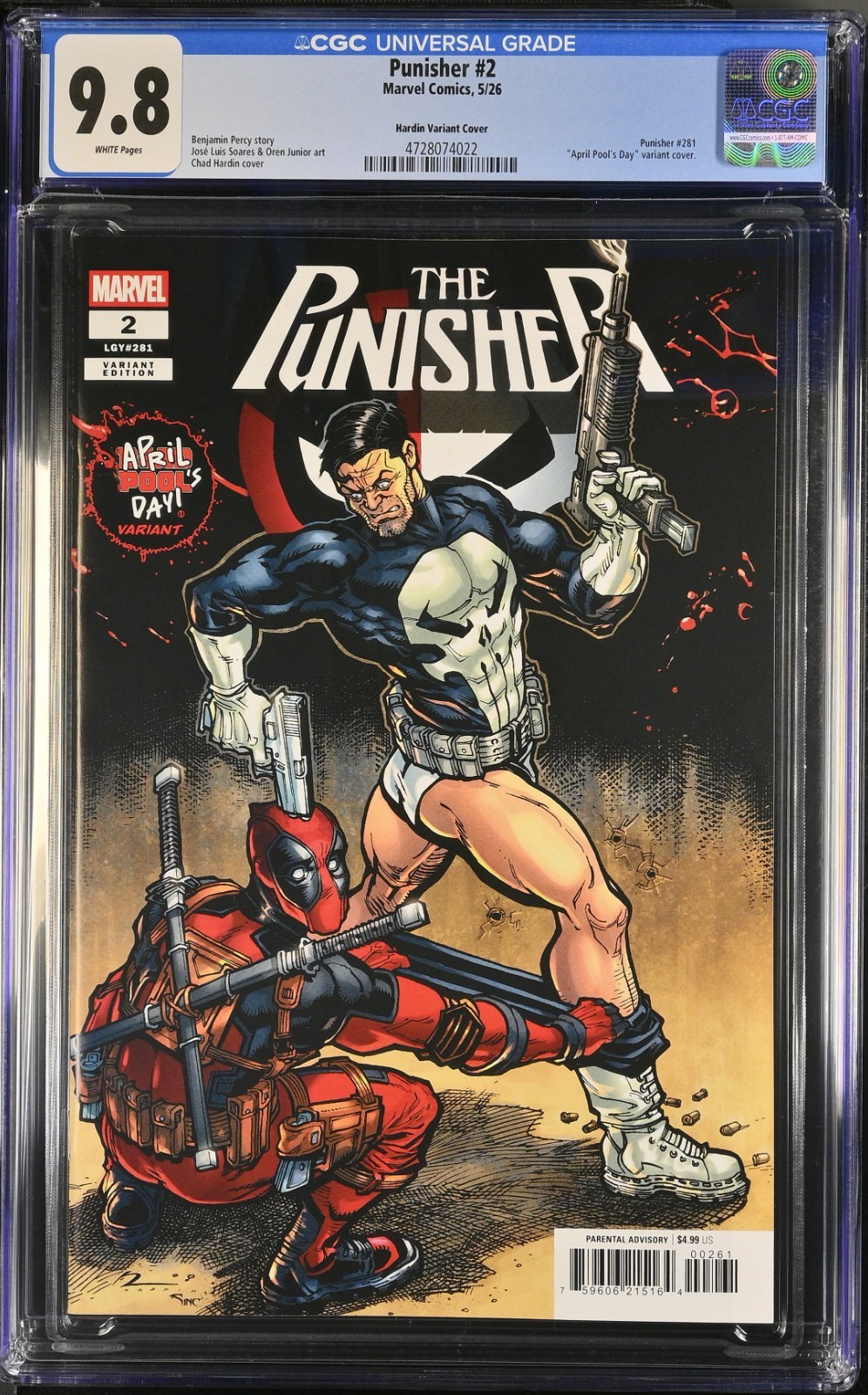 The Punisher #2 – Chad Hardin “April Pool’s Day” Variant Cover – CGC 9.8