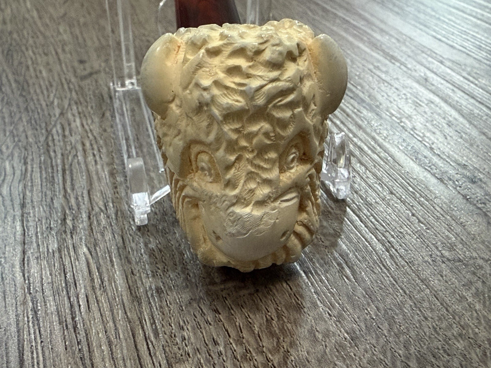 BUFFALO PIPE BLOCK MEERSCHAUM-NEW HANDMADE WITH CASE VINTAGE UNSMOKED