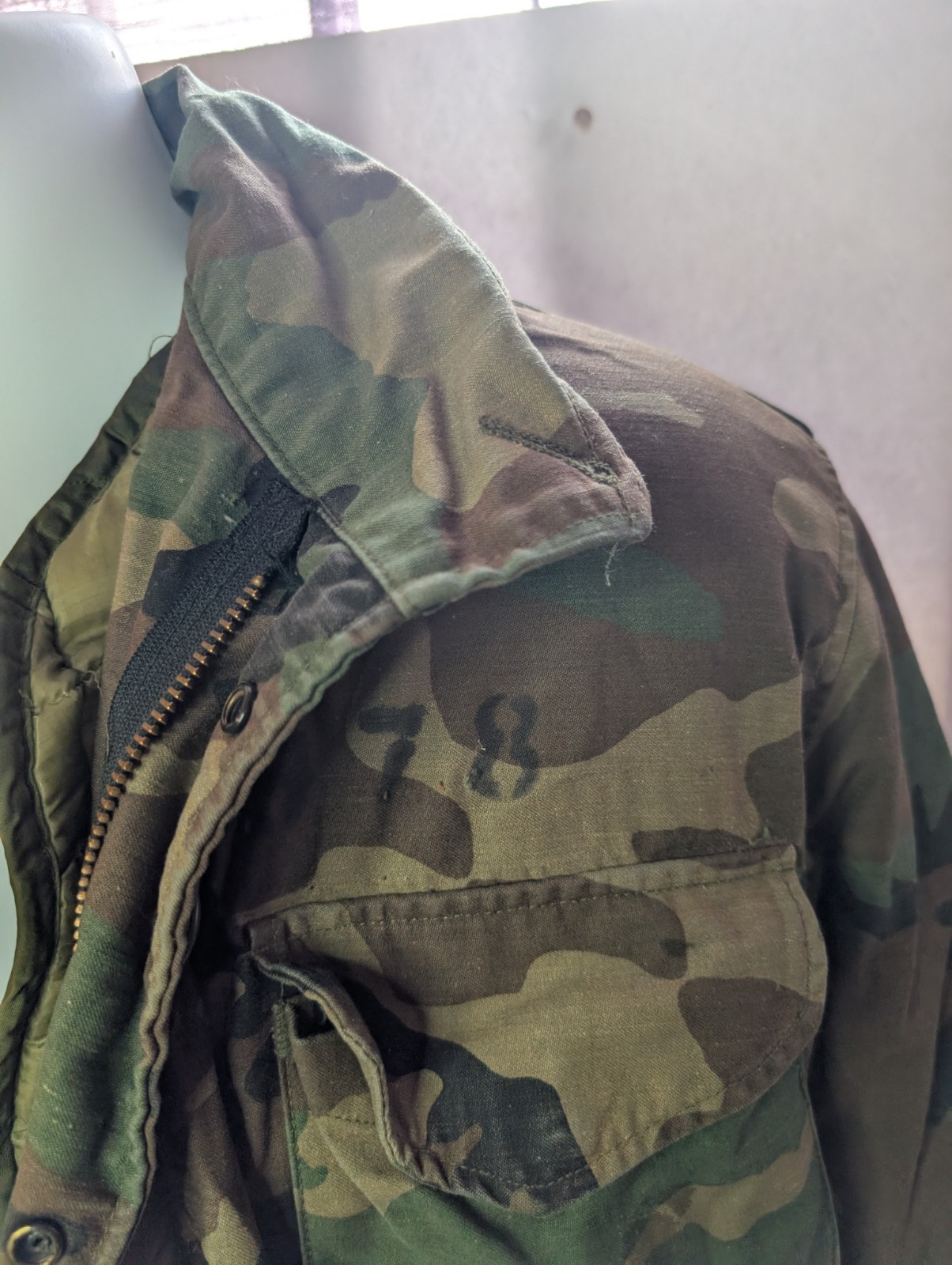 US Army Coat Cold Weather Camouflage Jacket W Liner Medium Long Camo Green Men’s