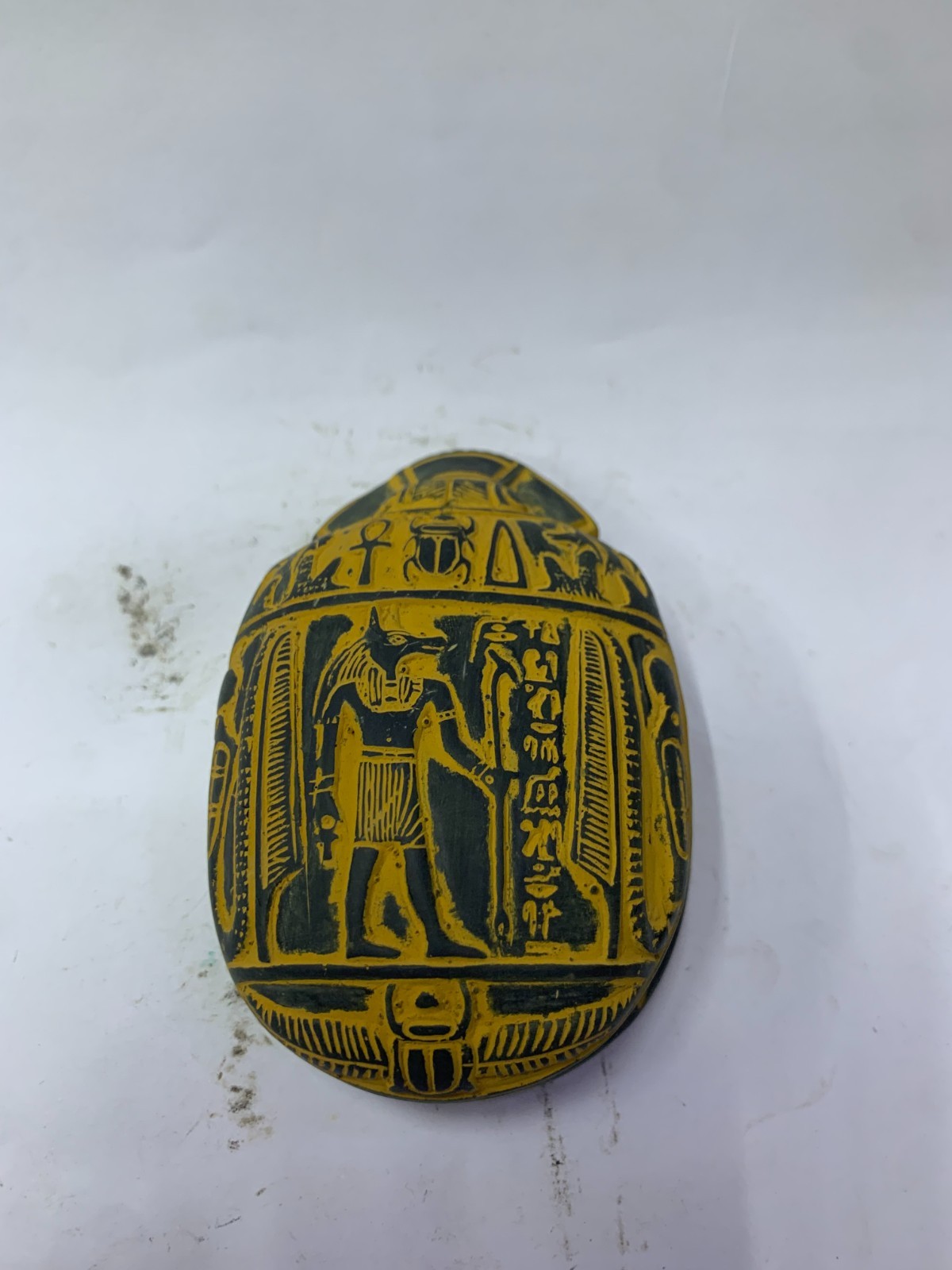 RARE ANCIENT EGYPTIAN ANUBIS Statue Pharaonic Antique God with Scarab Bc