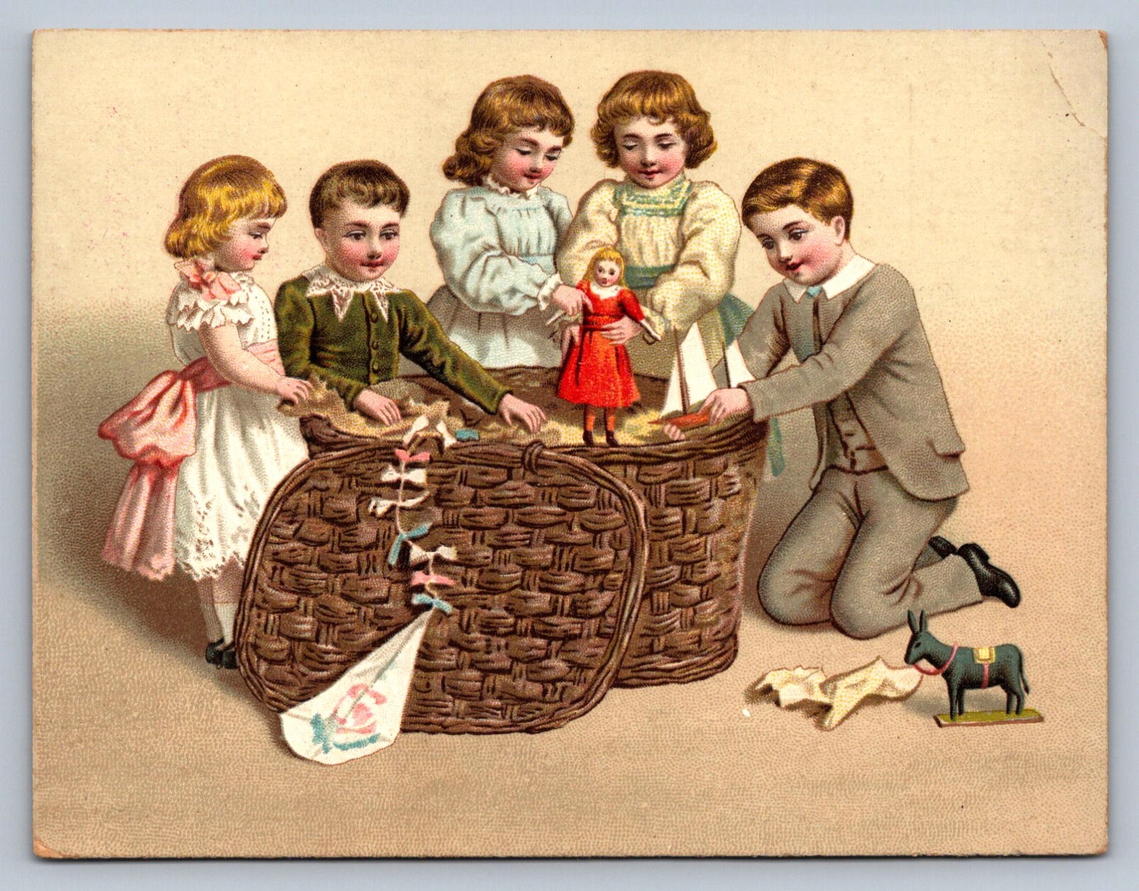 Trade Card C.D. Kenny Coffee Roaster Tea Dealer Children Basket Toys R583
