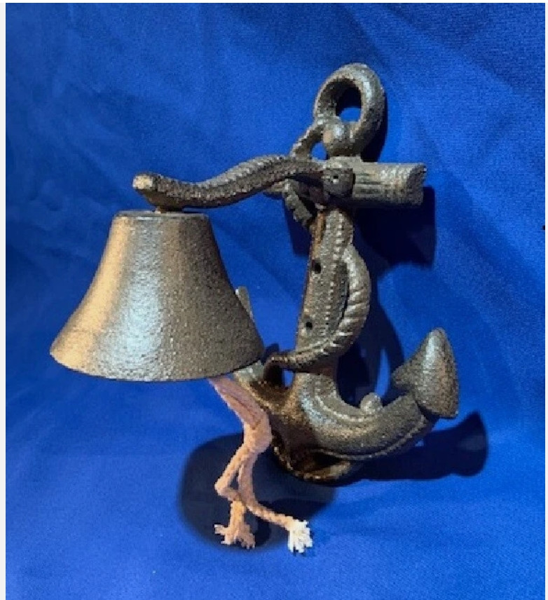 Handcrafted Nautical Decor Rustic Copper Cast Iron Wall Mounted Anchor Bell 8″